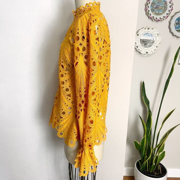 J. Brooks Boutique openwork fan lace jacket - size large - Picture 6 of 10